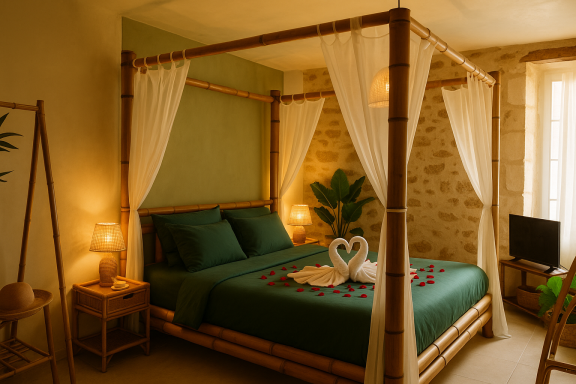 Chambre lit baldaquin